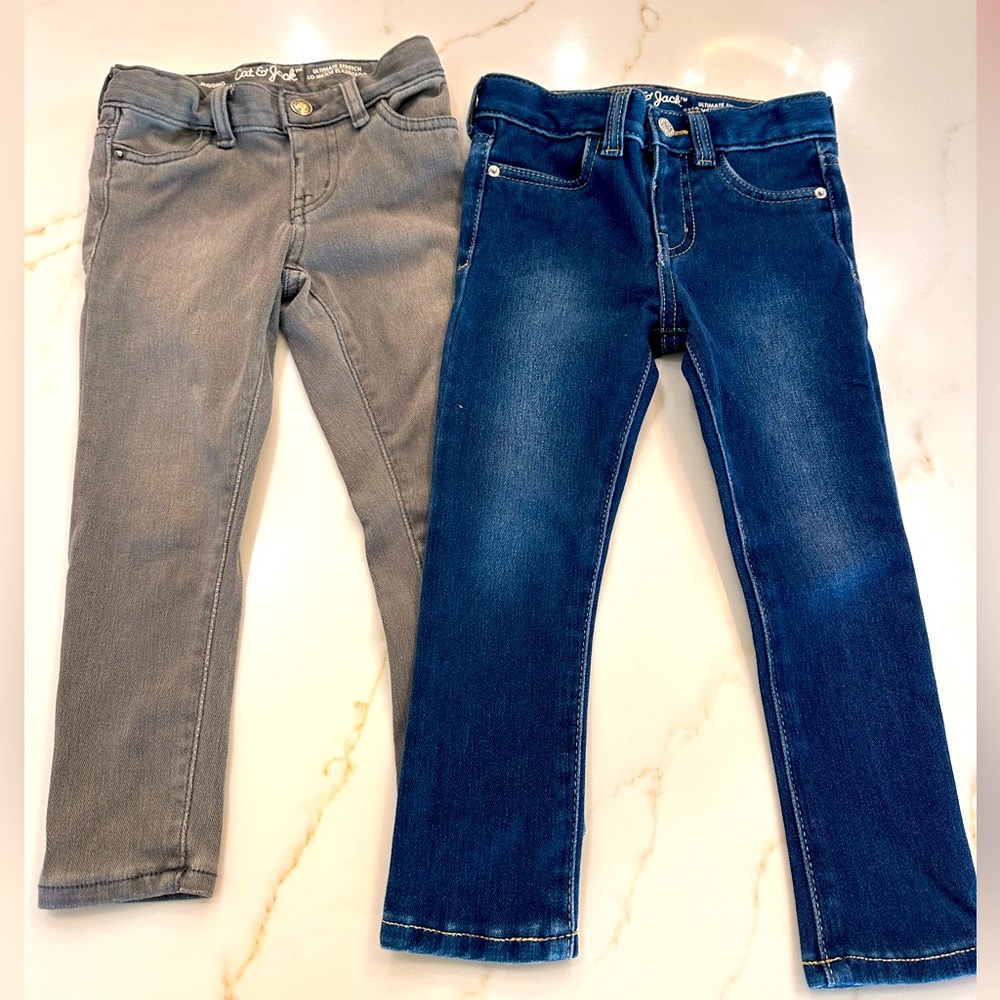 2 Pairs, toddler Cat & Jack jeggings. Size 3T